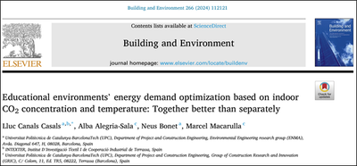 El projecte IAQ4EDU ha desenvolupat un nou algorisme per a l’optimització de la demanda energètica en entorns educatius