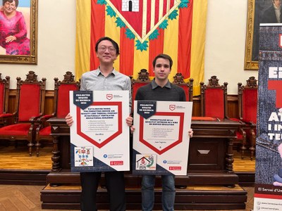Els doctorands Juan Tugores i Sen Miao del grup de recerca GRIC han estat premiats amb la Beca de Recerca 2023 de l’Ajuntament de Terrassa