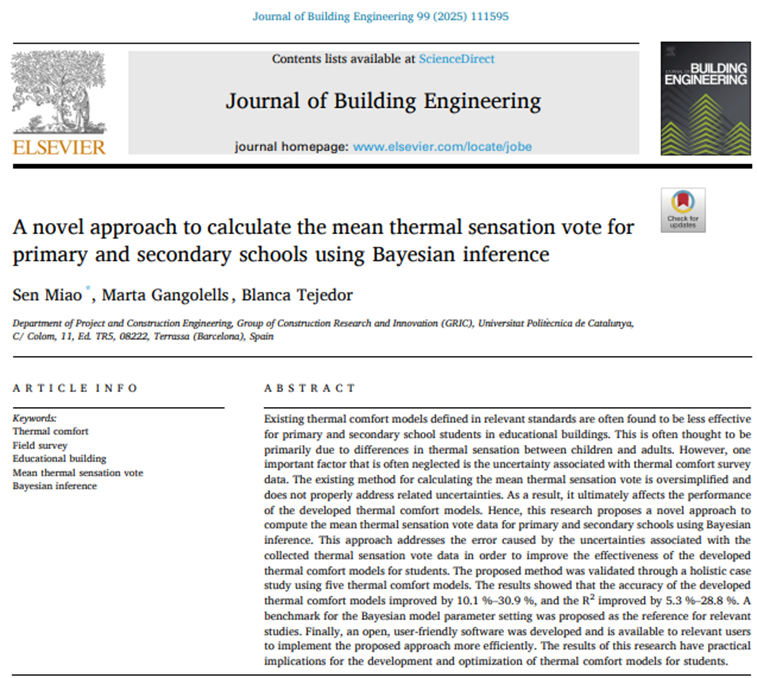 The IAQ4EDU project has developed a novel approach for thermal survey data enhancement