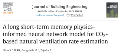 The IAQ4EDU project has proposed a novel algorithm “NVR-PINN” for natural ventilation estimation