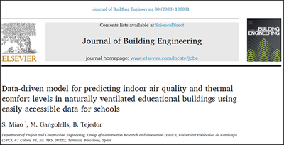 El proyecto IAQ4EDU ha desarrollado un nuevo modelo predictivo para la evaluación de la calidad del aire interior y el confort térmico