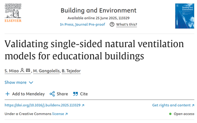 El proyecto IAQ4EDU valida modelos de ventilación natural para edificios educativos